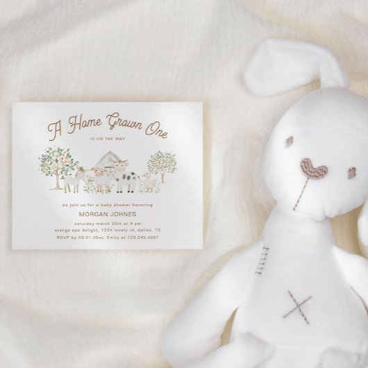 Home Grown Cutie Baby shower Kaart