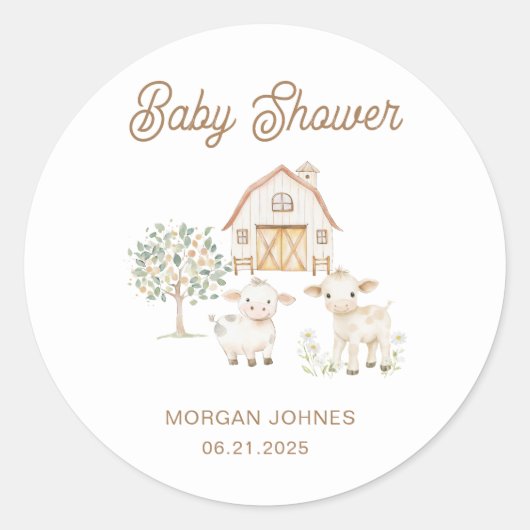 Home Grown Cutie Baby shower Ronde Sticker (Voorkant)