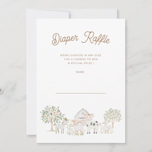 Home Grown Cutie Luier Raffle Ticket Kaart (Voorkant)