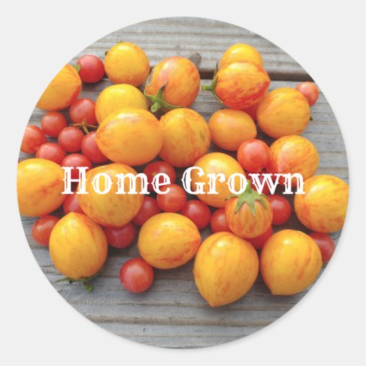 Home Grown Tomatoes Classic Ronde Sticker (Voorkant)