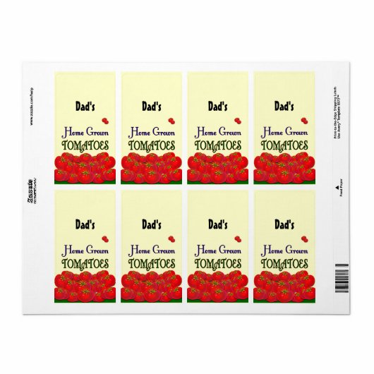Home Grown Tomatoes Eigen label (Full Sheet)