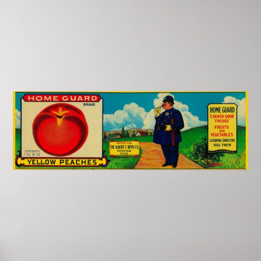 Home Guard Peach LabelMansfield, OH Poster (Voorkant)