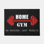 Home Gym Deurmat - Red Dunbell Geen Pijn Geen Wins (Voorkant)