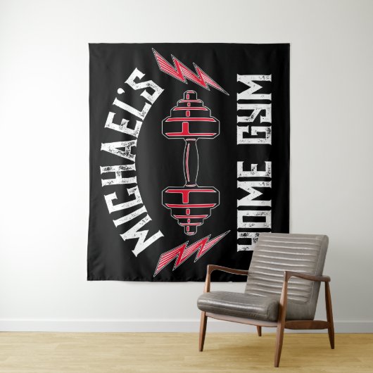 Home Gym Gewicht Opheffen Gepersonaliseerde Fitnes Wandkleed (In situ)