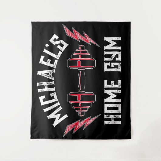 Home Gym Gewicht Opheffen Gepersonaliseerde Fitnes Wandkleed (Voorkant)