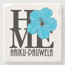 HOME Haiku-Pauwela blue hibiscus Stenen Onderzetter