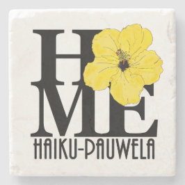 HOME Haiku-Pauwela gele hibiscus Stenen Onderzetter