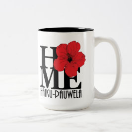 HOME Haiku-Pauwela Red Hibiscus 15oz Tweekleurige Koffiemok