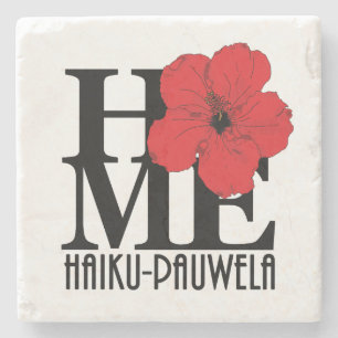 HOME Haiku-Pauwela Red Hibiscus Stenen Onderzetter