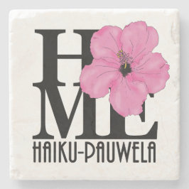 HOME Haiku-Pauwela roze hibiscus Stenen Onderzetter