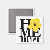 HOME Halawa Hawaii Yellow Hibiscus Magneet (Voorkant / Achterkant)