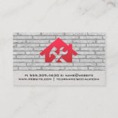 Home Hamer Wrench Icon | bakstenen achtergrond Visitekaartje (Achterkant)