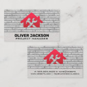 Home Hamer Wrench Icon | bakstenen achtergrond Visitekaartje (Voorkant / Achterkant)