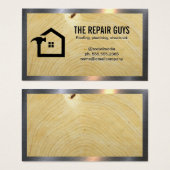 Home Hammer Logo | Houtkorrels | Metaal Visitekaartje (Voorkant /achterkant)