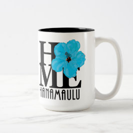 HOME Hanamaulu Hawaii Blue Hibiscus 15oz Tweekleurige Koffiemok