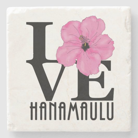 HOME Hanamaulu Hawaii Stenen Onderzetter (Voorkant)