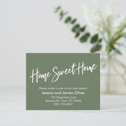 Home Handwrite Olive aankondiging voor Home Sweet  (Staand voorkant)