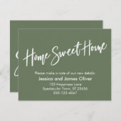 Home Handwrite Olive aankondiging voor Home Sweet  (Voorkant / Achterkant)