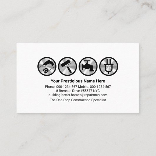 Home Handyman Bouw Grens Visitekaartje (Achterkant)