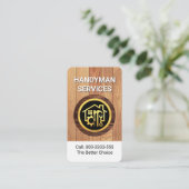 Home Handyman Gereedschap op Hout Visitekaartje (Staand voorkant)