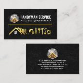 Home Handyman Gereedschap op zwart marmer Visitekaartje (Voorkant / Achterkant)