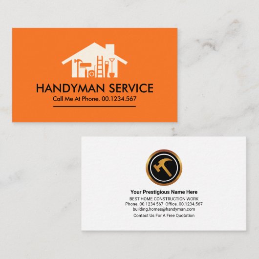 Home Handyman Repair Tools Visitekaartje (Voorkant / Achterkant)