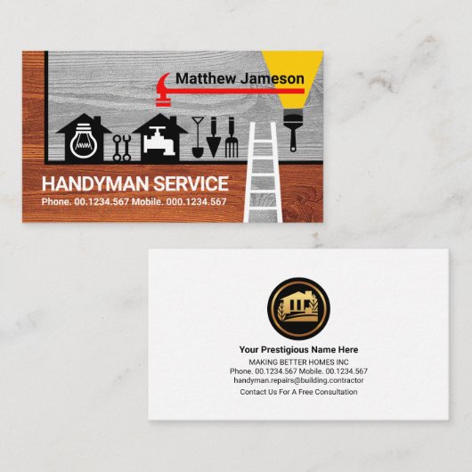 Home Handyman Tools Border op Hood Visitekaartje (Voorkant / Achterkant)