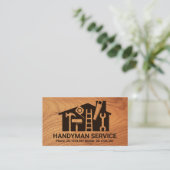 Home Handyman Tools Wood Grain Carpenter Visitekaartje (Staand voorkant)