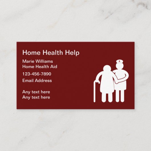 Home Health Aid Eenvoudige Visitekaartjes (Voorkant)