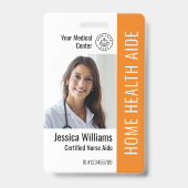 Home Health Aide Certified Nurse Aide Photo ID Bad Badge (Front)