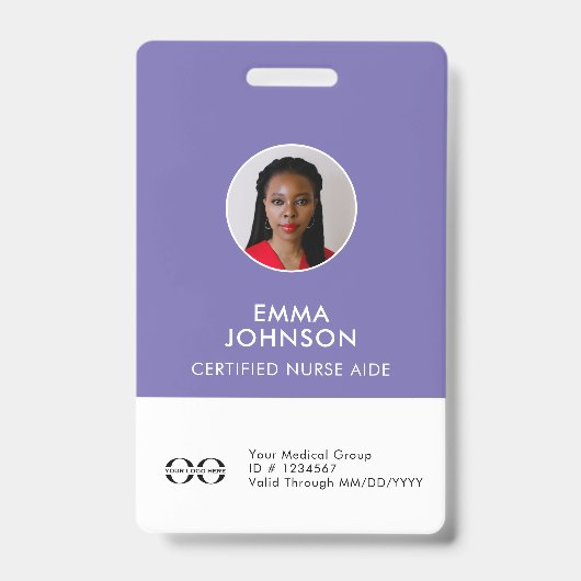 Home Health Aide Certified Nurse Aide Photo ID Badge (Voorzijde)