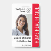 Home Health Aide Certified Nurse Aide Photo ID Badge (Front)