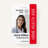Home Health Aide Certified Nurse Aide Photo ID Badge (Voorkant)