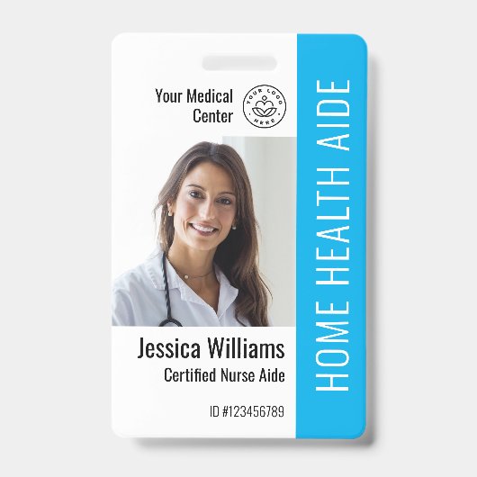Home Health Aide Certified Nurse Aide Photo ID Badge (Front)