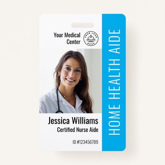 Home Health Aide Certified Nurse Aide Photo ID Badge (Voorkant)