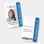 Home Health Aide Certified Nurse Aide Photo ID Badge (Front & Back)