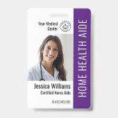 Home Health Aide Certified Nurse Aide Photo ID Badge (Front)