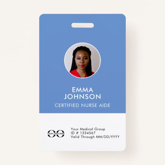 Home Health Aide Certified Nurse Aide Photo ID Badge (Voorkant)