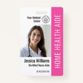 Home Health Aide Certified Nurse Aide Photo ID Badge (Voorkant)