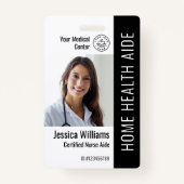 Home Health Aide Certified Nurse Aide Photo ID Badge (Voorkant)