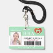 Home Health Aide  | ID Medische foto Badge (Voorzijde met lanyard)