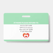 Home Health Aide  | ID Medische foto Badge (Achterkant)