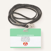 Home Health Aide  | ID Medische foto Badge (Achterkant met draagriem)