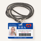 Home Health Aide  | ID Medische foto Badge (Voorkant met draagriem)