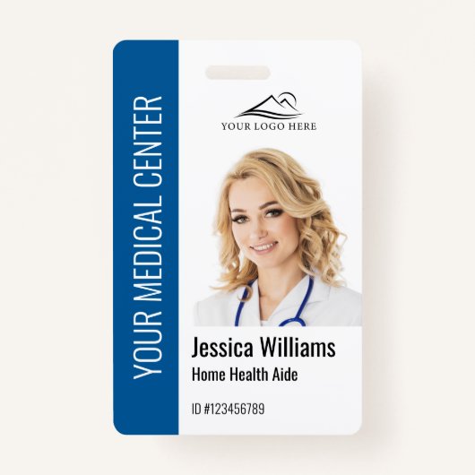 Home Health Aide Medical Foto ID Blue Badge (Voorkant)