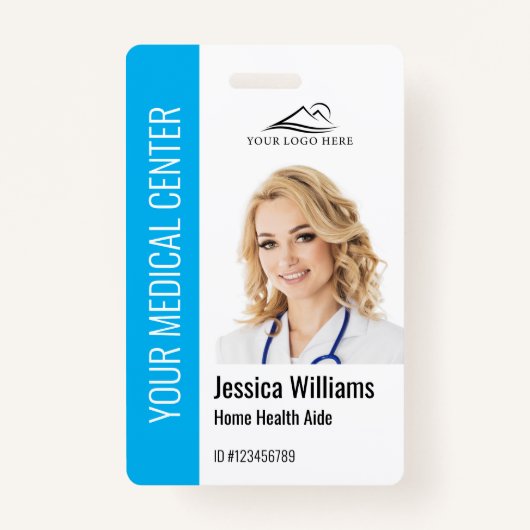 Home Health Aide Medical Foto ID Blue Badge (Voorkant)