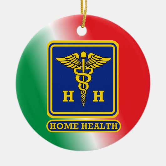 Home Health Care Worker Shield Custom Keramisch Ornament (Voorkant)