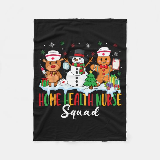 Home Health Nurse Squad Reindeer Gingerbread Chris Fleece Deken (Voorkant)