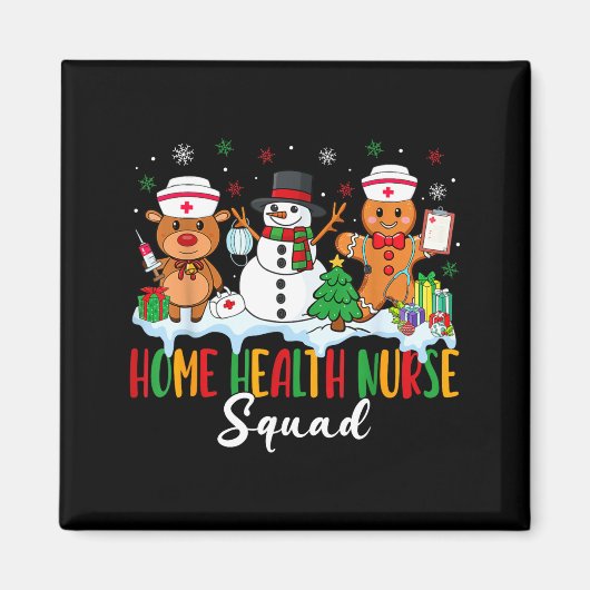Home Health Nurse Squad Reindeer Gingerbread Chris Magneet (Voorkant)