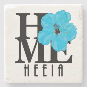 HOME Heeia Hawaii Blue Hibiscus Stenen Onderzetter